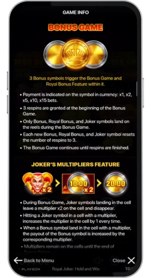 Bonus Game Rules Page